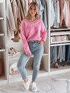 Női egyméretű oversize FLOFLY blúz rózsaszín Dstreet RY2784_4
