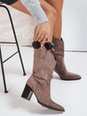 Női szarvasbőr cowboy csizma barna Dstreet ZY1194
