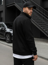 Fekete színű nyitható férfi pulcsi állógallérral BX4110