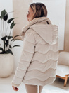 WARMMISS női steppelt télikabát kapucnival világos bézs Dstreet TY4923