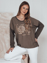 Női egyméretű blúz LOVEGLOW sötét barna Dstreet RY2698_3