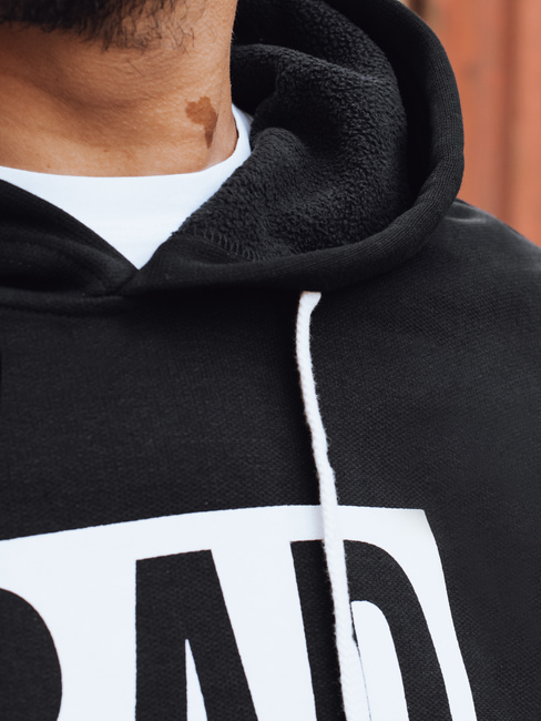 Férfi kapucnis pulóver fekete Dstreet BX5925