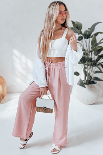 Női széles szárú nadrág MILLIVIO rózsaszín Dstreet UY2663