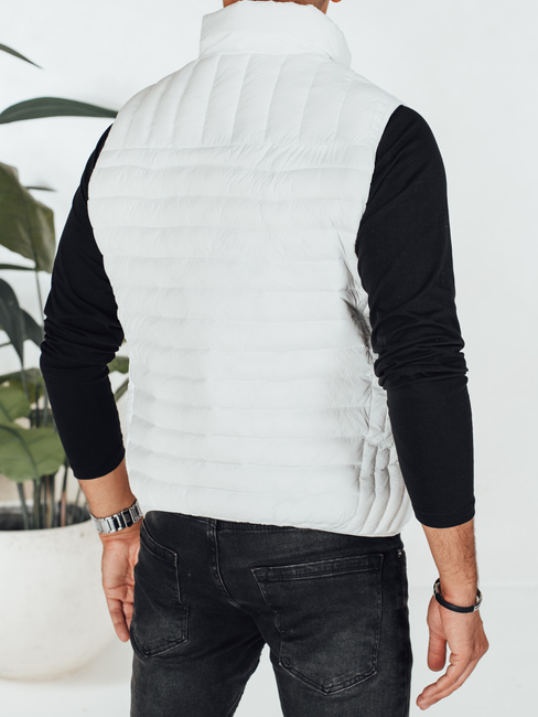 Férfi steppelt fehér mellény Dstreet TX5083