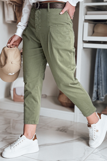 Női khaki színű chino CHINOSKA nadrág Dstreet UY2558