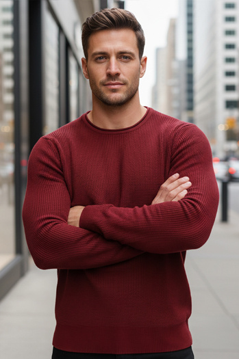 Férfi bordó pulóver WX2295