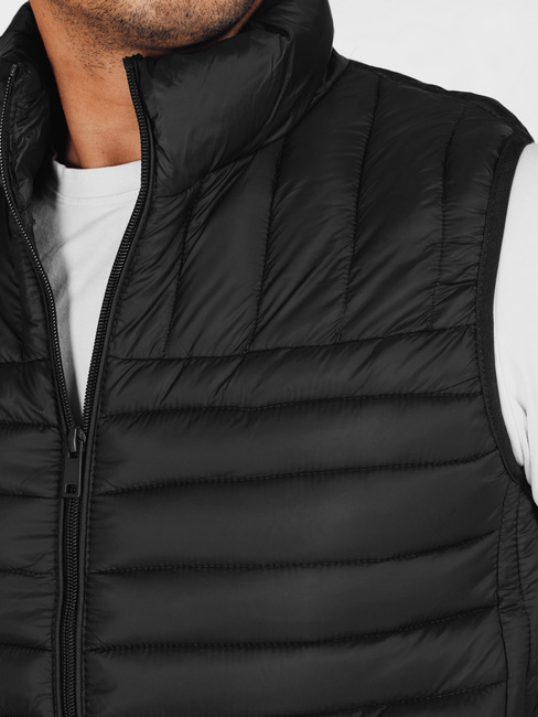 Férfi steppelt mellény fekete Dstreet TX5084