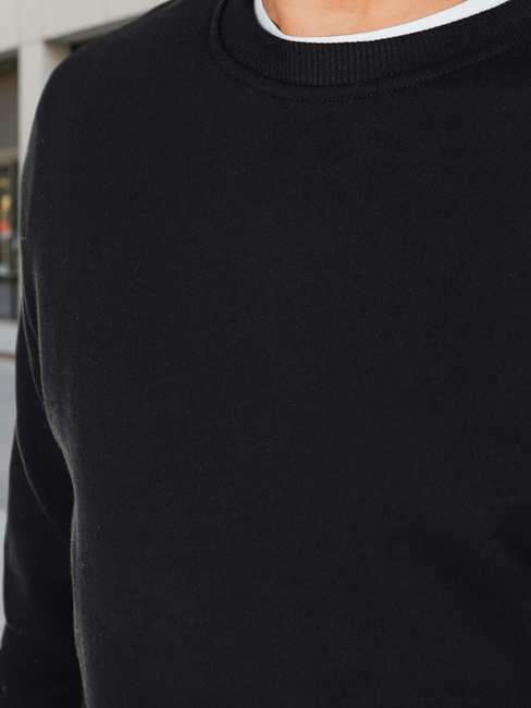 Férfi basic fekete pulóver Dstreet BX5882
