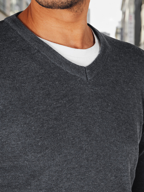 Férfi világos szürke, nyakig érő pulóver Dstreet WX2316