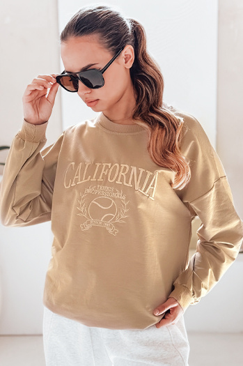 Női oversize pulóver CALIFORNIA DREAM Szín Bézs DSTREET BY1194