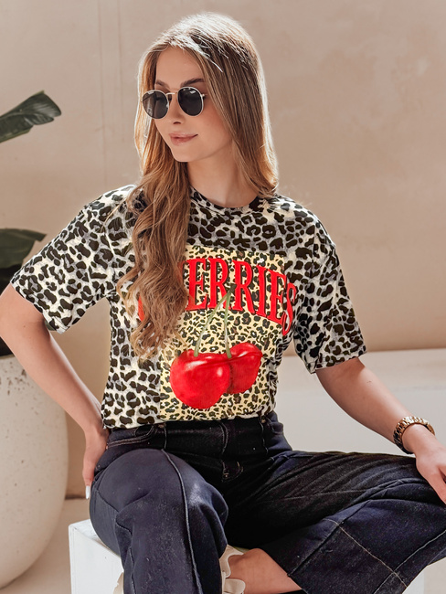 Női oversize póló pöttyös ZESTSTYLE szürke színben Dstreet RY2842