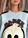 Női oversize pulóver foltokkal CUTE MAKEX kék Dstreet BY1490_3