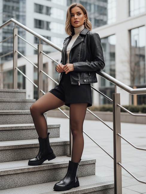 Női csizma fekete Dstreet ZY1318 ZY1318