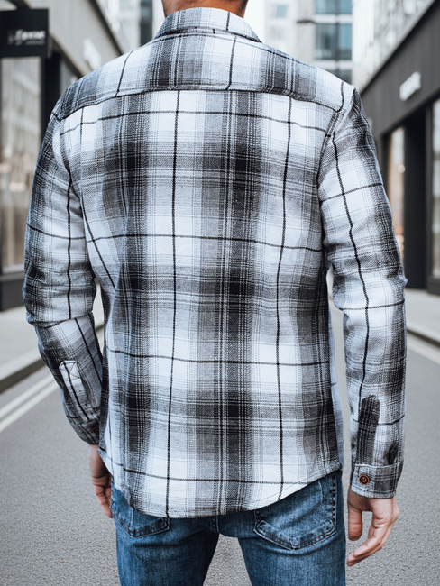 Férfi fekete-fehér kockás flanel ing Dstreet DX2677