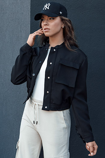 Női bomber dzseki PRIEV fekete Dstreet TY4307