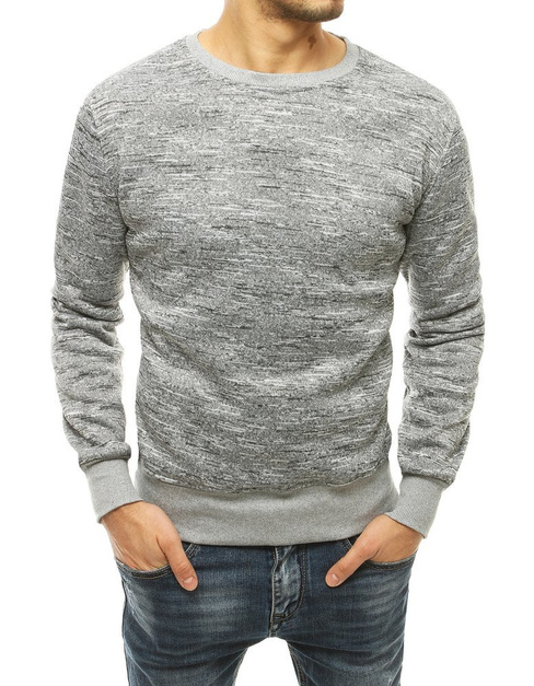 Férfi pulcsi kapucni nélkül világosszürke színben BX4816