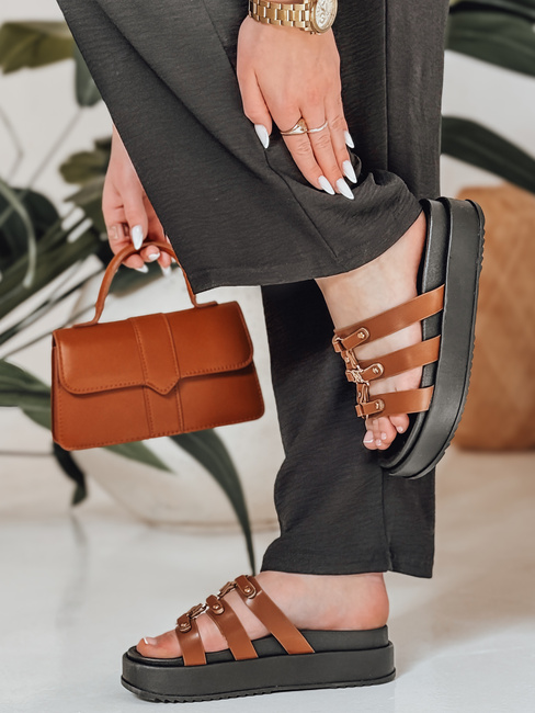 Női platform flip-flopok PLATOFI camel Dstreet ZY0880