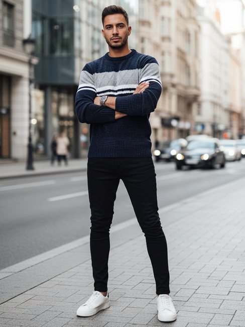 Férfi sötétkék pulóver Dstreet WX2244z