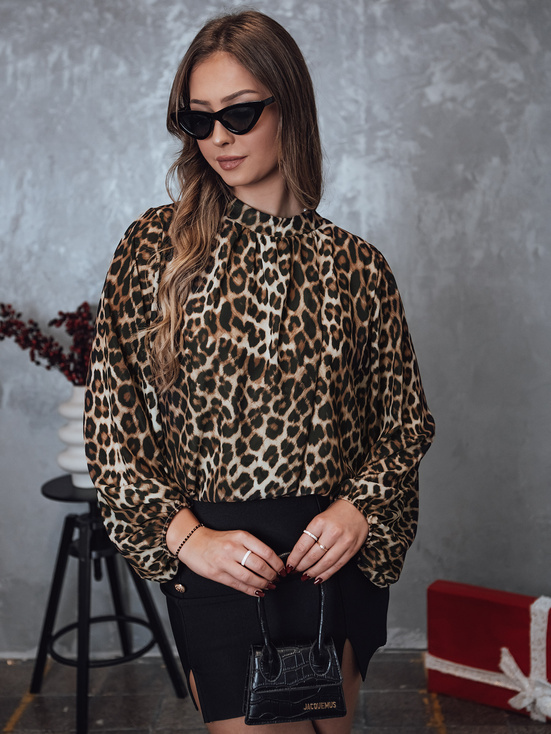 Női oversize LEOPARDY blúz leopárd mintás Dstreet RY2708