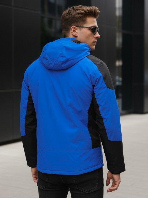 Férfi télikabát kapucnival kék Dstreet TX5122