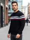 Férfi csíkos pulóver fekete Dstreet WX2333