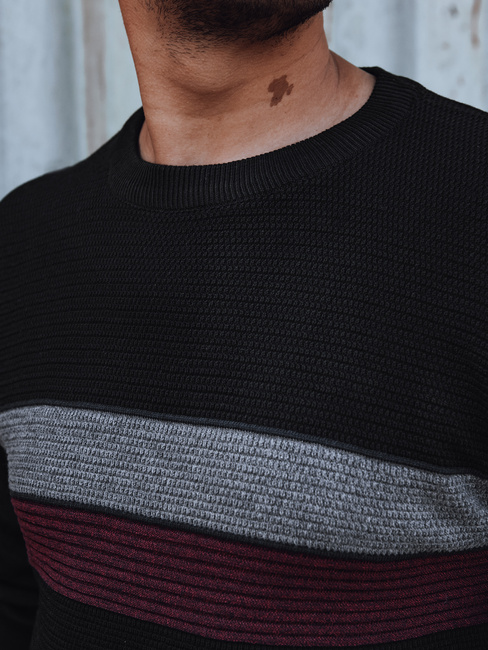 Férfi fekete pulóver Dstreet WX2209