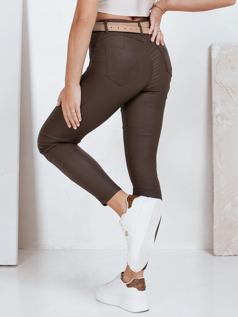 Női viaszolt barna nadrág Dstreet UY2763