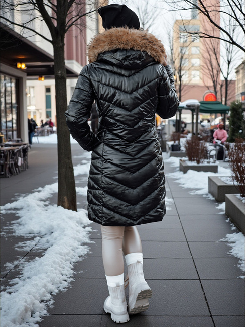 Női steppelt téli kabát BELLATRIX fekete Dstreet TY4581