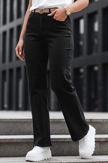 Női széles szárú nadrág DELUSSIA fekete Dstreet UY2669