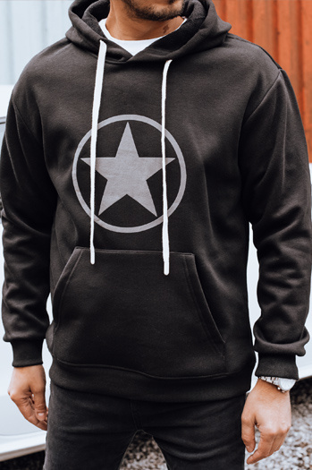 Férfi fekete pulóver Dstreet BX5932