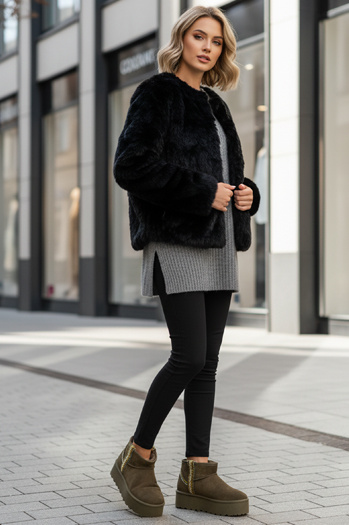 Női szarvasbőr zöld hó csizma Dstreet ZY1295