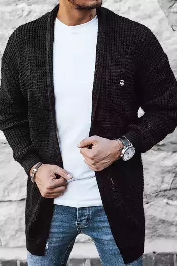 Férfi cipzáros pulóver Szín Fekete DSTREET WX1985