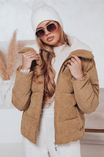 Női télikabát TRENDYGLAM sötét bézs Dstreet TY4359