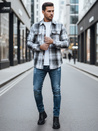Férfi fekete-fehér kockás flanel ing Dstreet DX2677
