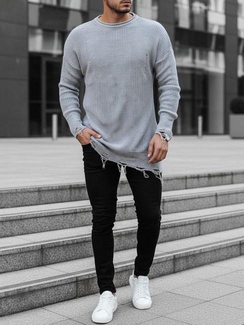 Férfi téli pulóver Szín Világoszürke DSTREET WX1963