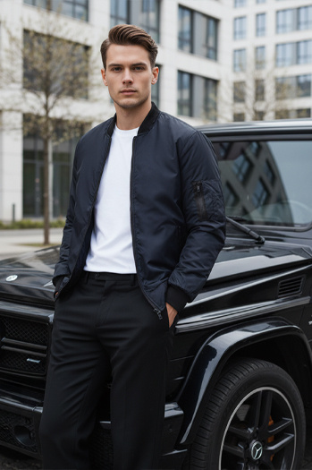 Sötétkék férfi bomber dzseki TX4424