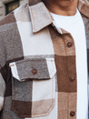 Férfi camel kockás flanel ing Dstreet DX2674