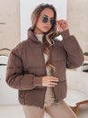 Női téli rövid steppelt kabát VIBEGIRL sötét bézs Dstreet TY4945