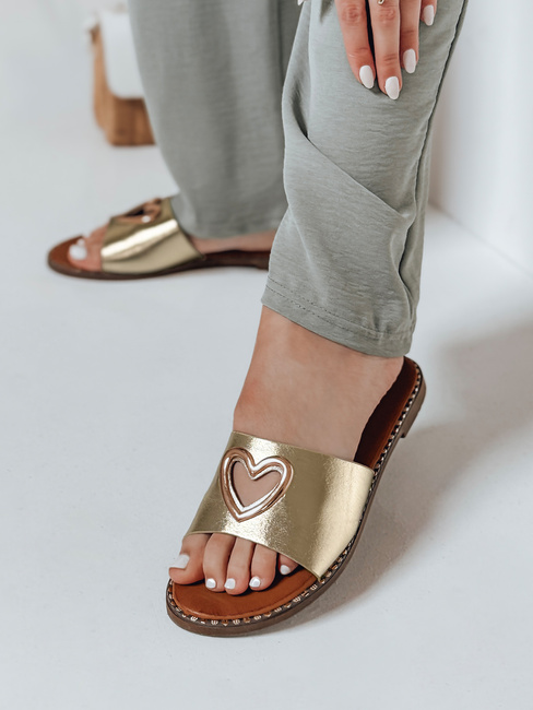 Női szív flip-flopok LOVEMISS arany Dstreet ZY0769