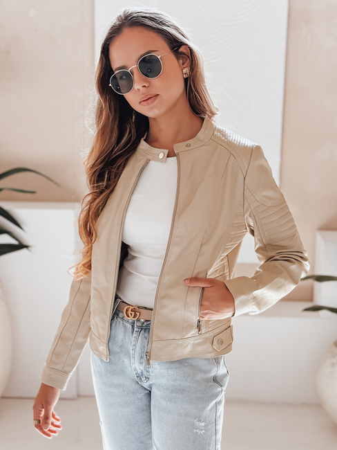 Női bőr ramones dzseki ROCKMISS bézs Dstreet TY5215 TY5215