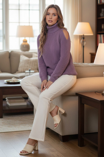 Női pulóver GOLFIVA lila Dstreet MY2409