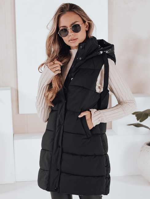 Női steppelt mellény TOLIS fekete színben Dstreet TY3297