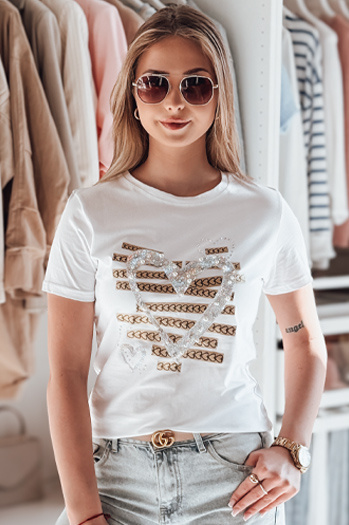 Női szív póló MARISS fehér Dstreet RY2739