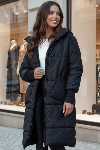 Női oversize NADIA steppelt kabát fekete Dstreet TY4542z