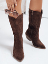 Női szarvasbőr cowboy csizma barna Dstreet ZY1160 ZY1160