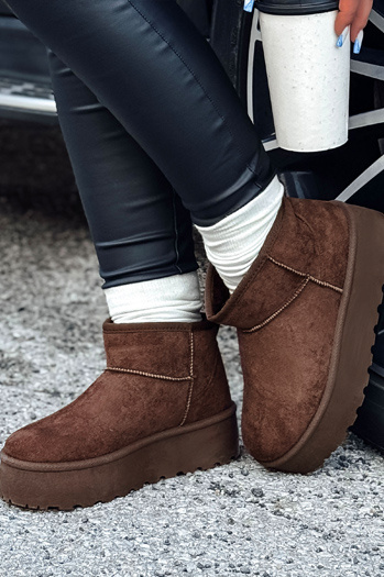 Női ALPIKA csizma magas talppal barna Dstreet ZY0563 ZY0563