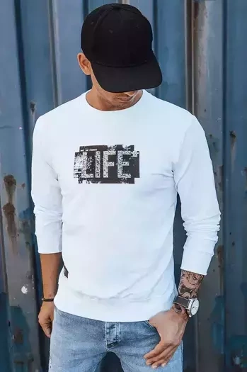 Féher szinű férfi mintás pulóver Dstreet BX5362