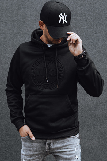 Férfi kapucnis pulóver fekete Dstreet BX5787