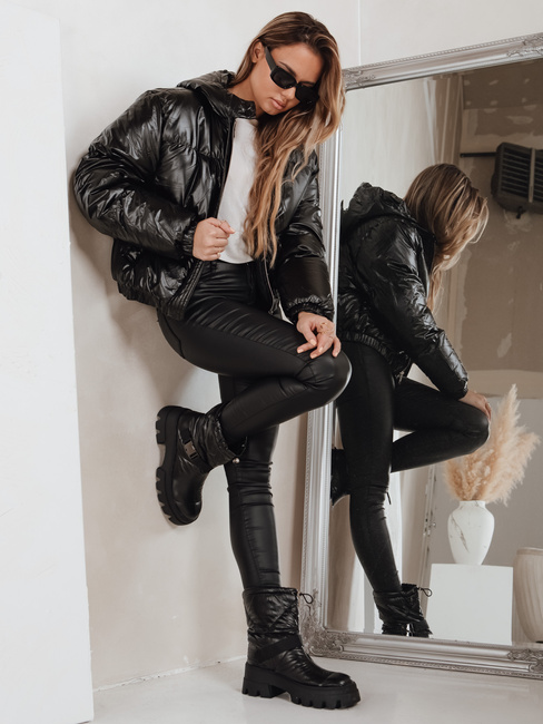 Női trapper csizma fekete Dstreet ZY1299