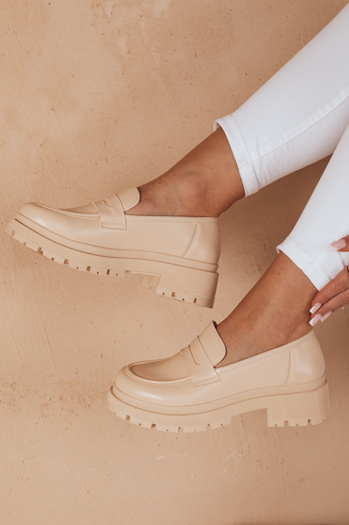 Női platform mokaszinok TORINO bézs Dstreet ZY0777